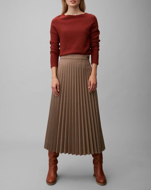 Jupe maxi Tartan marron