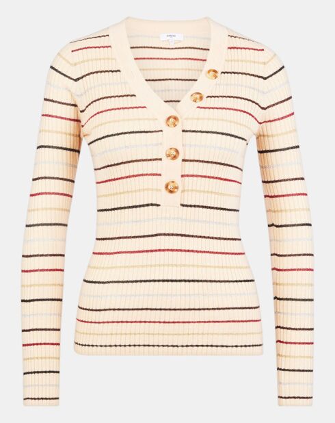 Pull Paos beige/multicolore