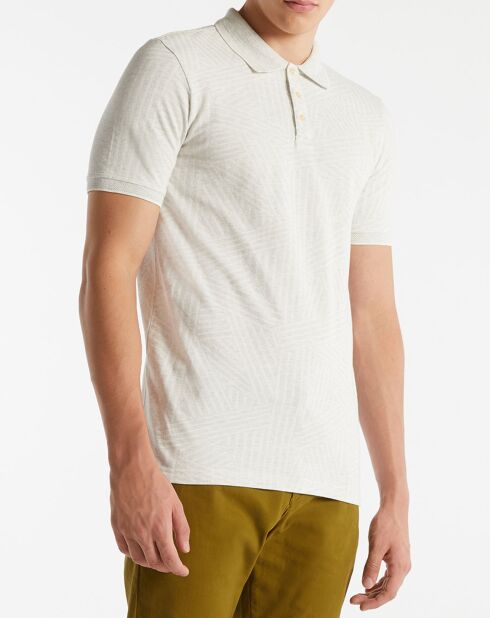 Polo Slim Fit imprimé col Tricot beige clair