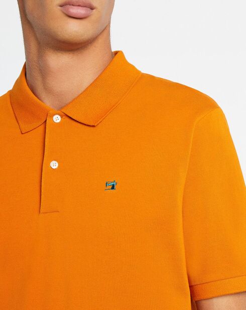 Polo Slim Fit piqué orange