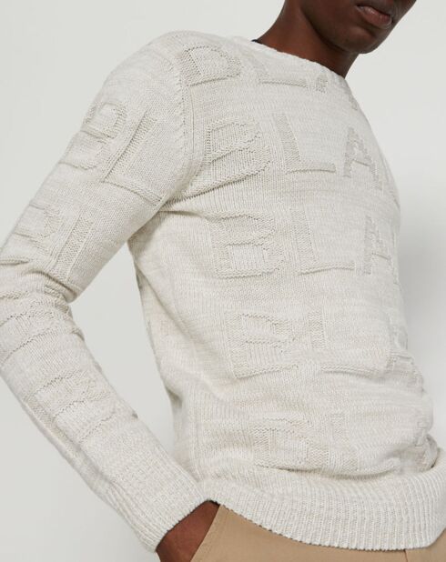 Pull Blauw écru