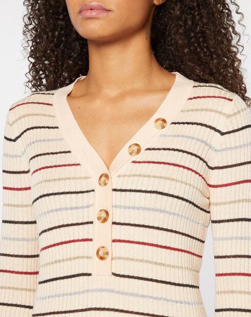 Pull Paos beige/multicolore