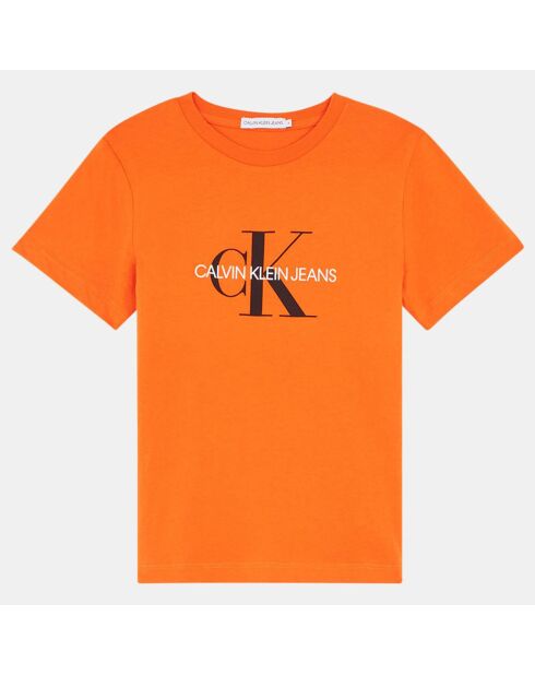 T-Shirt en Coton à Logo Basic orange