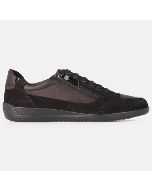 Sneakers en Cuir & Velours de Cuir Myria noires