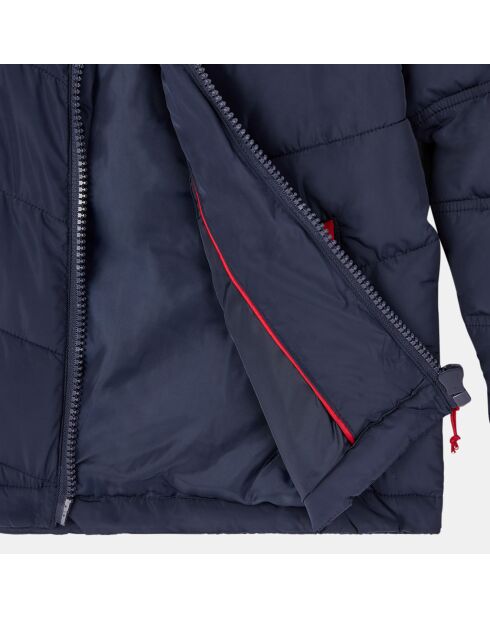 Doudoune à capuche Omega Bicolore bleu/rouge