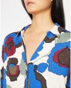 Blaue bedruckte Bluse Letta
