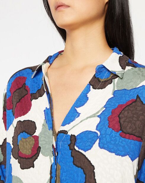 Blouse Letta imprimée bleue
