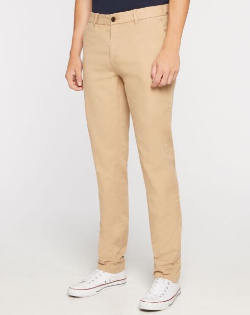 Pantalon Slim Fit Stuart Garment Die Twill beige clair