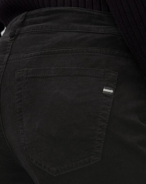 Pantalon slim Albi effet Velours noir