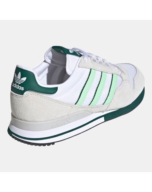 Baskets en Velours de Cuir Zx 500 blanc/vert