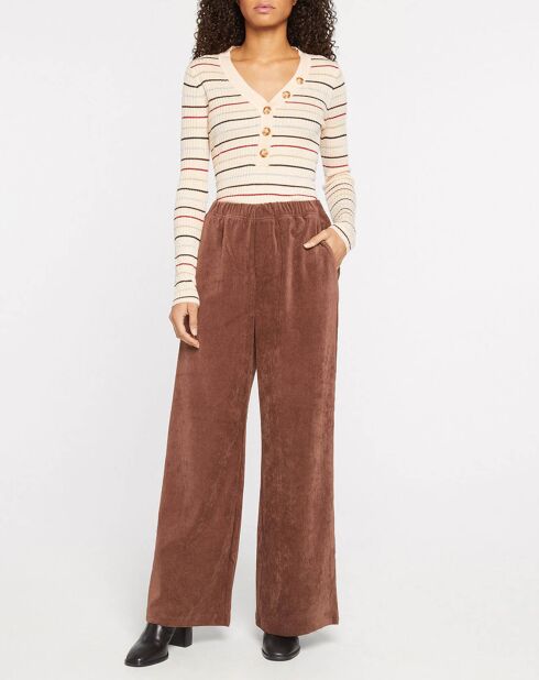 Pantalon en Velours côtelé Jessy marron