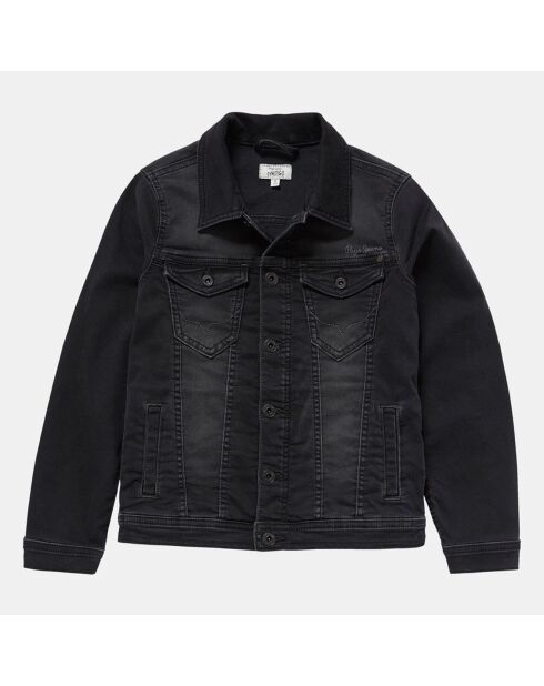 Veste en jeans droite noire