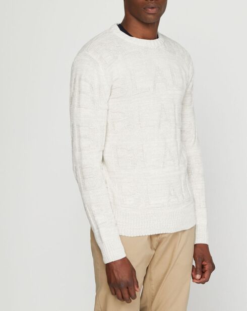 Pull Blauw écru