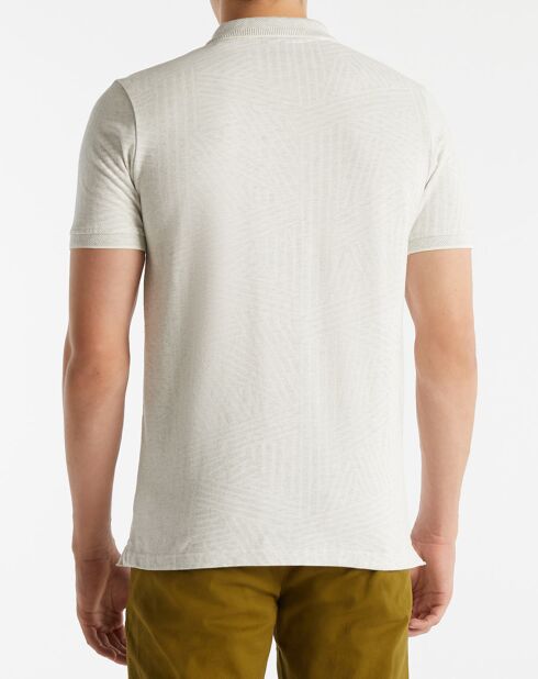 Polo Slim Fit imprimé col Tricot beige clair