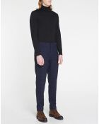 Pantalon en Laine mélangée Regular Fit stuart Neps bleu foncé