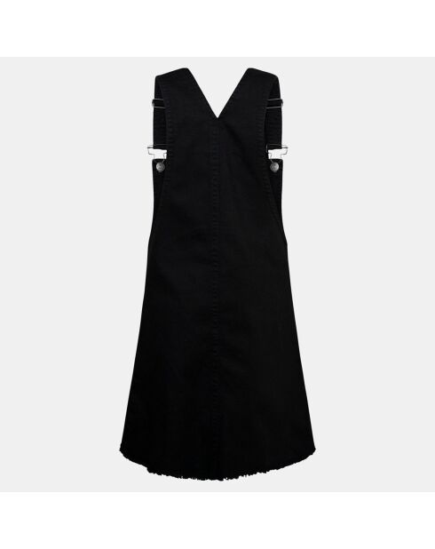 Robe Salopette en Coton boutonnée noire
