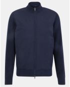 Bombers en Cachemire mélangé bimatière Nylon Tricot bleu marine