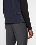 Blouson sans manches dos maille bleu