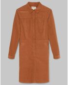 Robe en Velours Milleraies marron