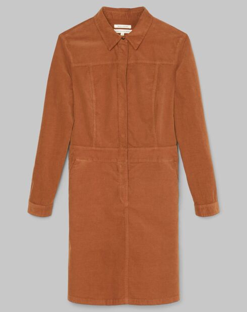 Robe en Velours Milleraies marron