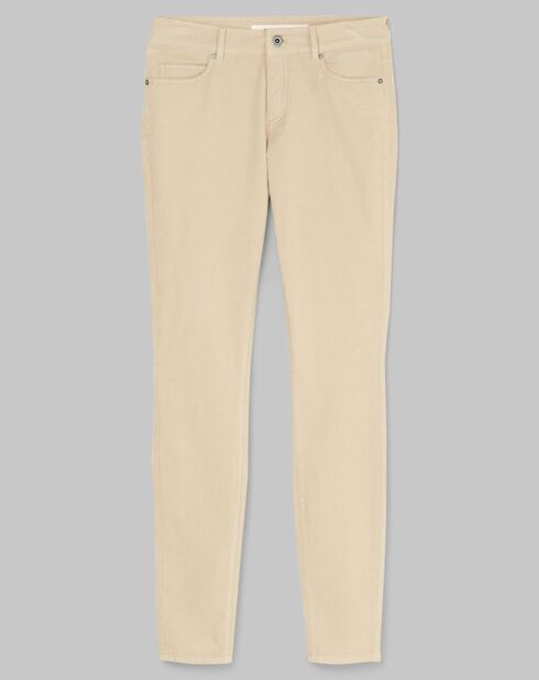 Pantalon en Velours Albi Milleraies beige