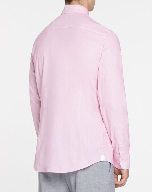 Chemise Slim Fit Milleraie Oxford blanc/rose