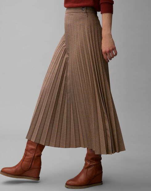 Jupe maxi Tartan marron