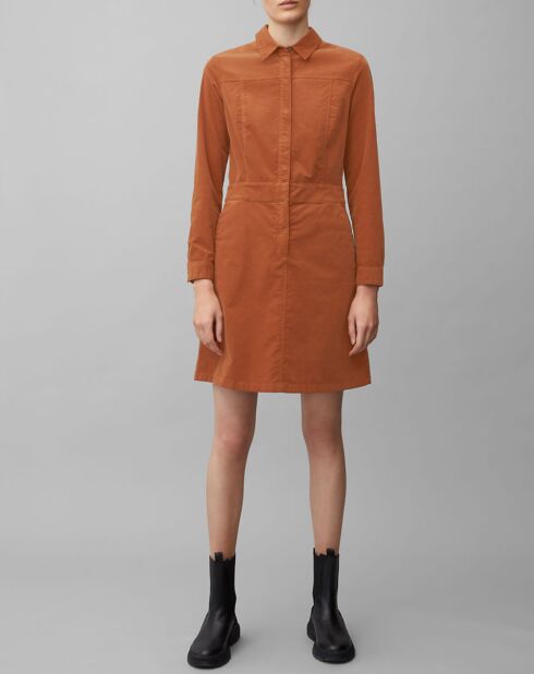 Robe en Velours Milleraies marron