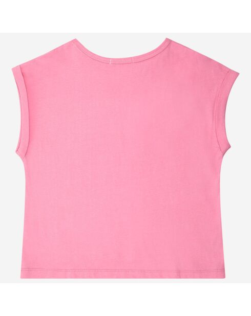 T-Shirt en Coton à Logo rose