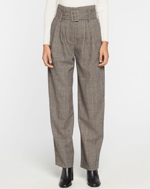 Pantalon en Laine mélangée John gris chiné