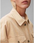 Chemise longue Overshirt Loose beige