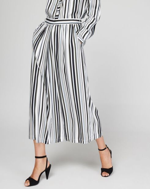 Pantalon Janine rayé blanc/noir