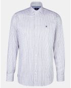 Chemise Slim Fit à carreaux tricolores blanche