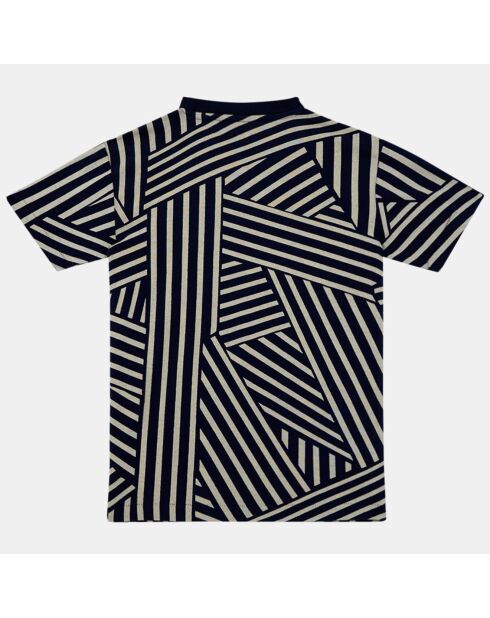 T-Shirt imprimé graphique bleu foncé/beige
