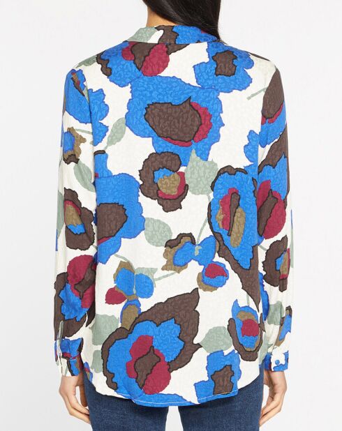 Blouse Letta imprimée bleue