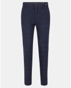 Pantalon en Laine mélangée Regular Fit stuart Neps bleu foncé