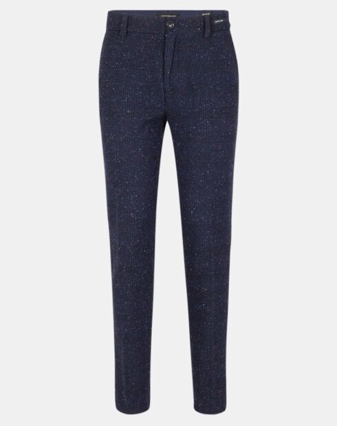 Pantalon en Laine mélangée Regular Fit stuart Neps bleu foncé