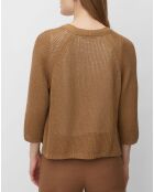 Gilet court en Maille marron