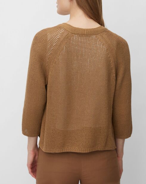 Gilet court en Maille marron