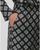 Pantalon jupe-culotte fluide imprimé noir
