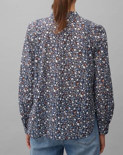 Chemise imprimée floral bleue