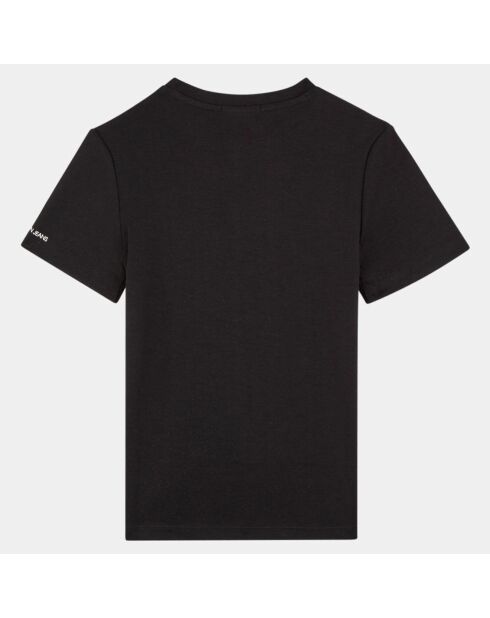 T-Shirt en Coton mélangé impression sur l'avant  noir