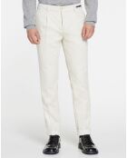 Pantalon en Velours côtelé Slim Fit Blake écru