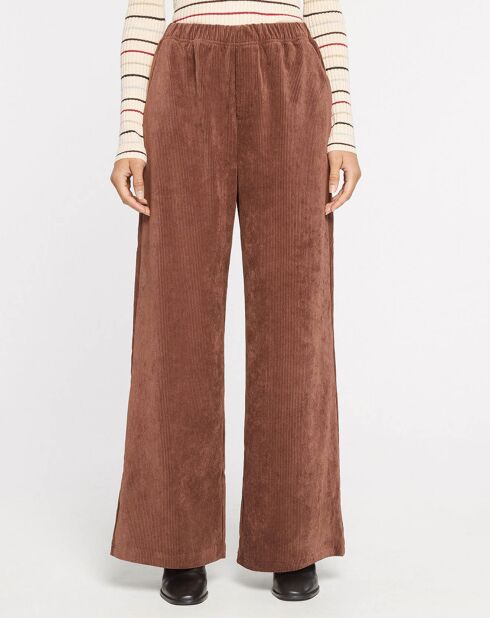 Pantalon en Velours côtelé Jessy marron