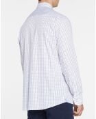 Chemise Slim Fit à carreaux tricolores blanche