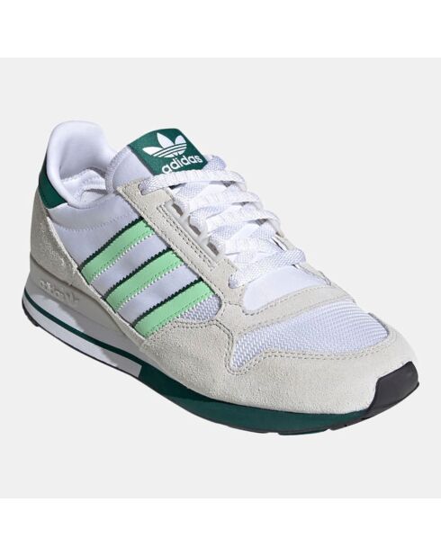 Baskets en Velours de Cuir Zx 500 blanc/vert