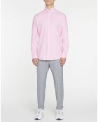 Chemise Slim Fit Milleraie Oxford blanc/rose