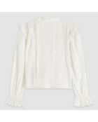 Blouse en broderie anglaise blanche