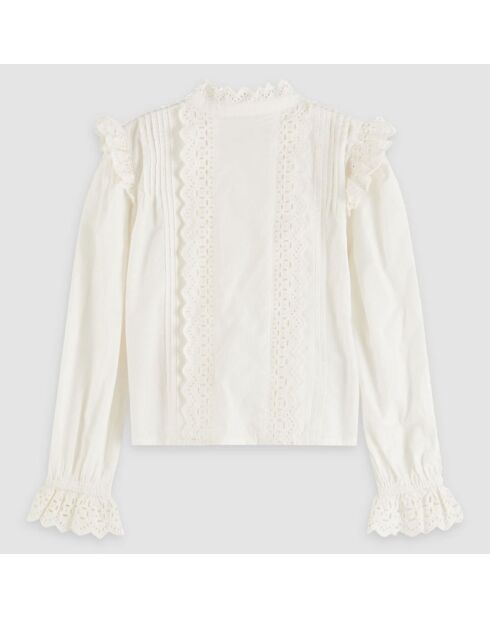 Blouse en broderie anglaise blanche