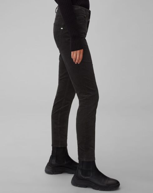 Pantalon slim Albi effet Velours noir